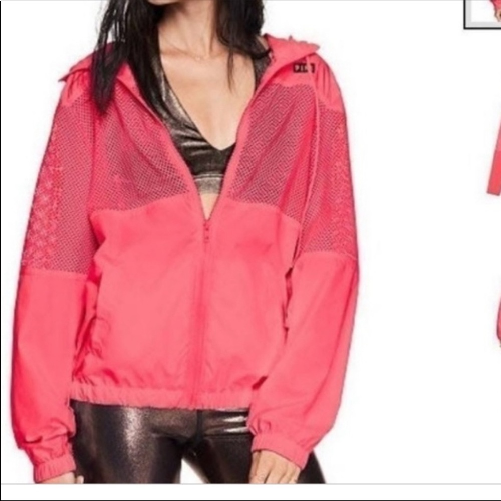 VS pink anorak windbreaker jacket in coral